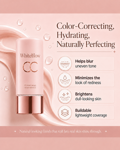 CC Color-Correcting Tinted Serum – Lightweight, Shade-Adaptive Coverage with 24H Hydration & 16H Waterproof Wear