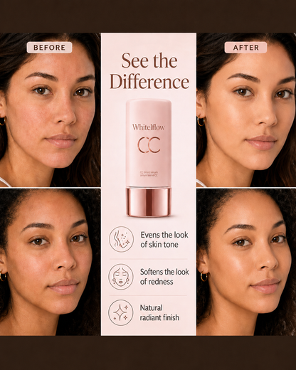 CC Color-Correcting Tinted Serum – Lightweight, Shade-Adaptive Coverage with 24H Hydration & 16H Waterproof Wear