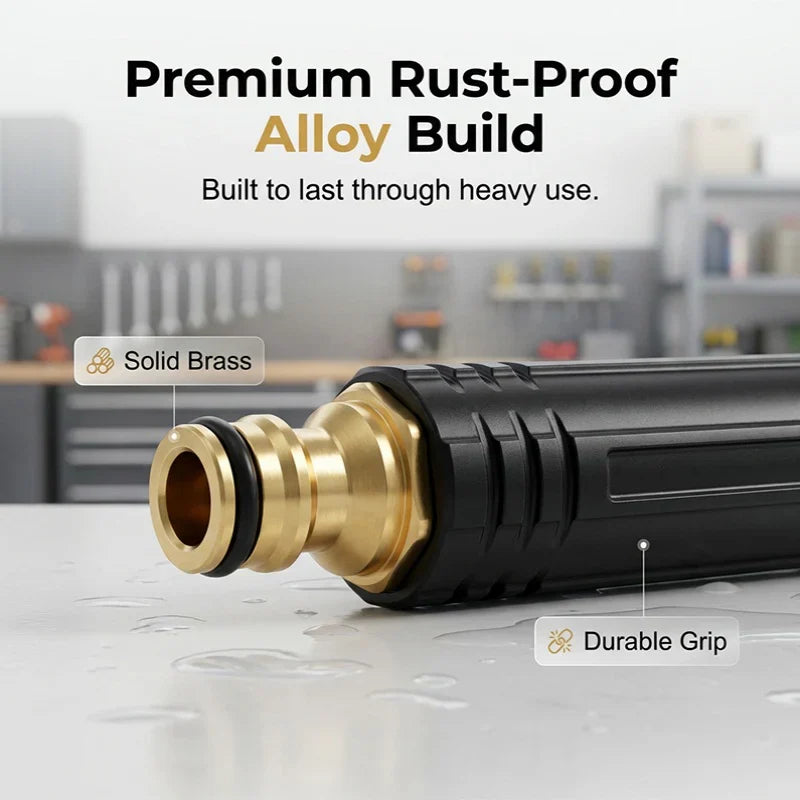 𝐔𝐒 𝐎𝐟𝐟𝐢𝐜𝐢𝐚𝐥 𝐒𝐭𝐨𝐫𝐞|High-Pressure Car Wash Hose Nozzle with Quick Connectors Included – Home Garden Spray Gun for Cars, Patios & Driveways